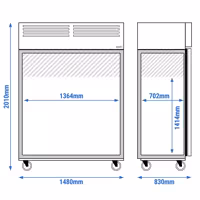 Szafa chłodnicza ECO – stal nierdzewna – GN 2/1 – 1400 L – z 2 drzwiami