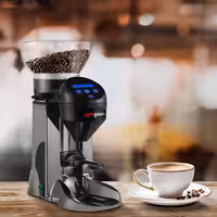Commercial Coffee Grinder - 1kg - 77dB - with Dispenser (Doser) - Silver
