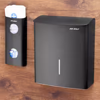 AIR-WOLF | Commercial hygiene waste bin - 10 litres - Stainless steel - Matt black