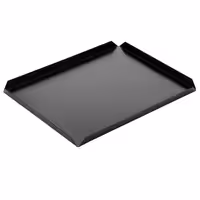 (5 unid) Bandeja de apresentação - Alumínio anodizado - 300x200x10mm - Preto - retangular