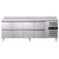 Aukstuma galds ECO - 2230x700 mm - 553 l - ar 8 atvilktnēm - Ar apmali - ventilējama dzesēšana - R290