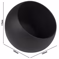 Kase - MOON - Melamin & Silikon - 0,8L - köşeli - 2 parçalı set - 190x190mm - Derinlik:175mm - Siyah