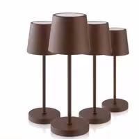 (4 pcs) LED Table Lamp - MERLE MINI - Rechargeable - Cordless - 3-step dimmable - Ø90mm - Grid - with Charging Dock