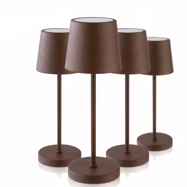 (4 adet) Şarj Edilebilir Masa Lambası - MERLE MINI - 3 kademeli kısılabilir - Ø90x250mm - Fırın ızgarası