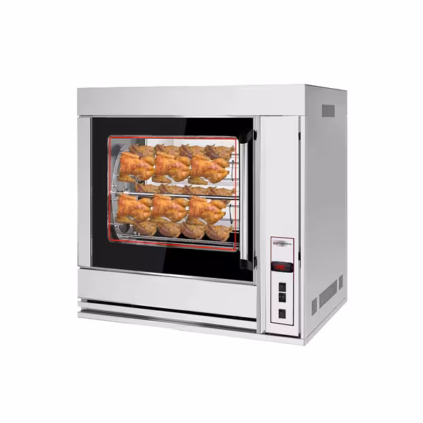 Commercial Electric Chicken Rotisserie Oven - 6.9kW - with 4 Skewers for up to up to 20 chickens