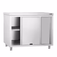 Armário de Trabalho em Aço Inoxidável PREMIUM - 1200x700mm - de passagem - com portas de correr