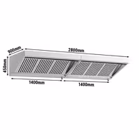 Profesionalna zidna napa - 2800 mm - Flammschutzfilter 6 / Typ B i rasvjeta
