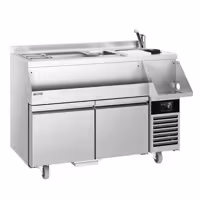 Stół chłodniczy barowy do koktajli i napojów – 1200 mm – 150 L – z 2 szufladami i gniazdem 230 V