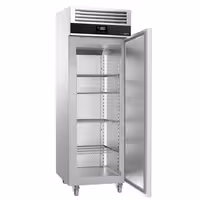Commercial Upright Freezer Stainless steel PREMIUM - GN 2/1 - 700L - with 1 glass door - On castors - For UK