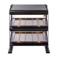 Commercial Heated Display Cabinet - 710mm - 1.02kW - with 2 shelves - Black