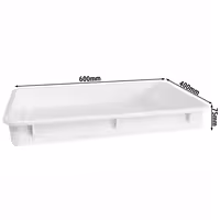 Kutija za tijesto za pizzu-set - 8 kutija i 1 poklopac - EN 600x400 - Visina: 75 mm - polipropilen - bijela