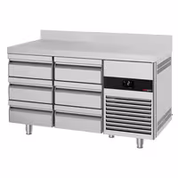 Commercial Counter Fridge PREMIUM - 1400x700mm - with 6 drawers - with upstand - capacity 281 litres