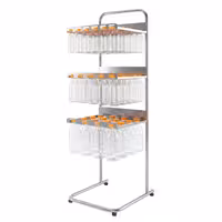 Stainless Steel Bottle & Glass Rack for Orange Juicers - Freestanding