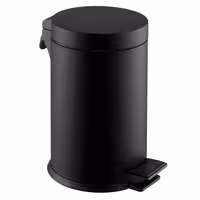 Waste bin - Pedal bin - 5L - 180x180x290mm - Black - Stainless steel