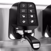 WEGA | NOVA - Siebträgermaschine - 2 Gruppig - 3,95 kW - mit 2 Milchaufschäumern & Heißwasser - Touch - Schwarz