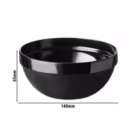 (6 adet) Kase - PET - FRIENDLY - 0,5L - yuvarlak - Ø140mm - Siyah