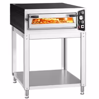 Electric Deck Pizza Oven - Single Deck - Refractory Stone Deck - 6 x Ø 35cm (13.8") - Mechanical Controls - up to 450°C - incl. Base frame