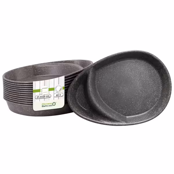 (1000 pcs) Compartment Tray - Bio-Compound - 275x200mm - with 2 compartments - Grey