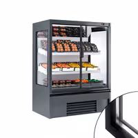 Commercial multideck display fridge - 1330mm - 370L - with 2 hinged glass doors & 2 shelves - Anthracite