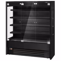 Commercial multideck display fridge - 1585mm - with 3 hinged glass doors & 4 shelves - Black