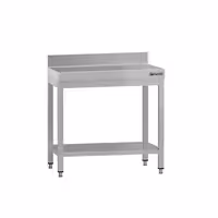 طاولة عمل ستانلس ستيل ECO - 700x600mm - مع رف سفلي & حاجز خلفي