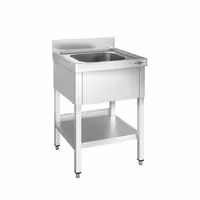 Sudoper PREMIUM - 600x600 mm - s donjom policom - s 1 koritom - korito sredina