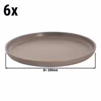 (6 pcs) SANDY LOAM | Plates - flat - Stoneware - Ø280mm - Grey