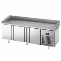 Stół chłodniczy do pizzy PREMIUM PLUS - 1980x700mm - z blatem granitowym - 3‑drzwiowy