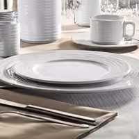 (6 pcs) SEA WAVE | - Porcelain - Ø300mm - White