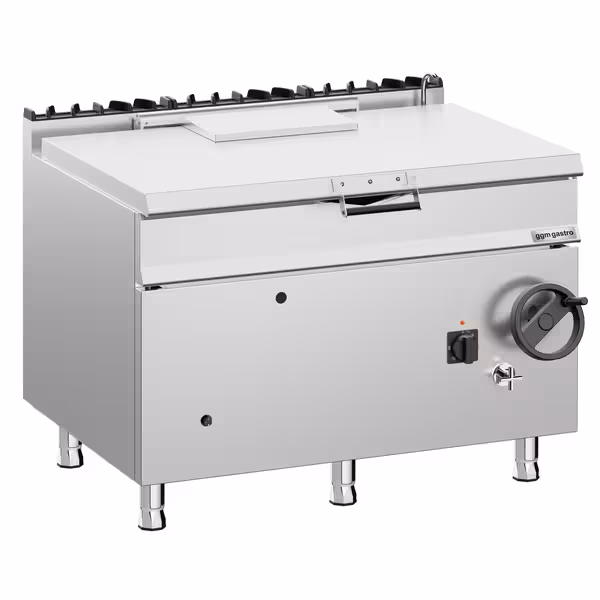 Billenő serpenyő - gázüzemű - 120 literes - 30 kW - kézi billentéssel és vízbekötéssel