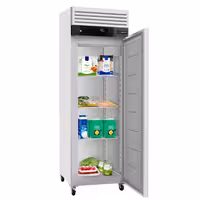 RST-kylmäkaappi ECO - GN 1/1 - 680 mm - 600 l - +0…+8 °C - mitat 1 ovi - digitaalinen termostaatti, automaattinen sulatus, R290, lukittava, 4 pyörää
