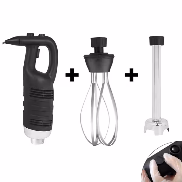 Ipari botmixer cserélhető szárakkal 300 mm-es keverőszár és habverővel - 850 W - Fokozatmentesen állítható sebesség - max. 50 l-ig