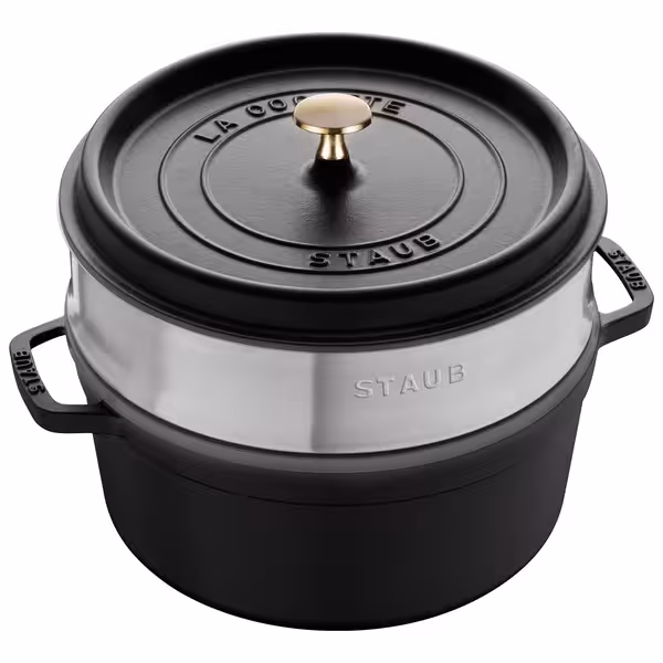 STAUB | Cocotte with Steamer Insert – Ø 240 mm – Black