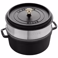 STAUB | Cocotte with Steamer Insert – Ø 240 mm – Black