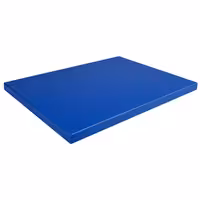 Neslīdošs griešanas dēlis ar fiksatoriem - EN 600x400 - Biezums: 20 mm - HACCP atbilstošs - PE500 (HDPE) polietilēns - Zils - Var mazgāt trauku mazgājamā mašīnā - Ar fiksatoru priekšurbumiem