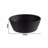 (6 adet) Kase - NERO - Melamin - 250ml - köşeli - 125x125mm - Derinlik:45mm - Siyah