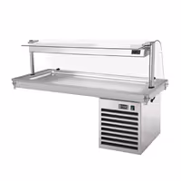 Įleidžiama šaldoma vitrina - 1460 mm - +2 iki +8 °C - 4 x GN 1/1 - 450 W - su stikline apsauga - Šaldymo padėklas - GN 1/1 - nerūdijantis plienas