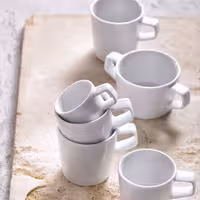 (6 adet) WHITE DELIGHT - Kulplu Çorba Kasesi - Ø100mm - 300 ml - Beyaz