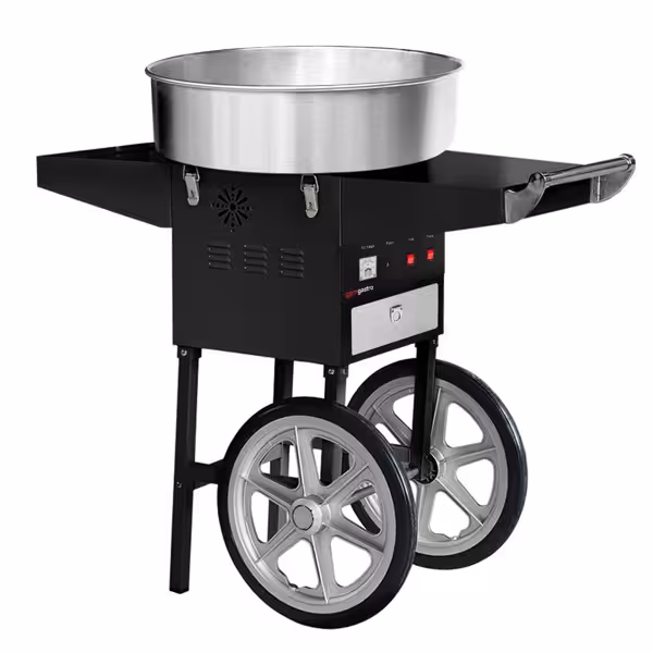 Arabalı Pamuk Şeker Makinesi - Ø520mm - 1,08kW - Siyah