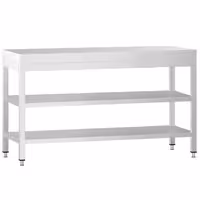 طاولة عمل ستانلس ستيل PREMIUM - 1600x800mm - مع رف سفلي & رف وسطي