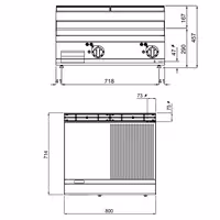 Elektro Bratplatte - 9,6 kW - Glatt & Gerillt