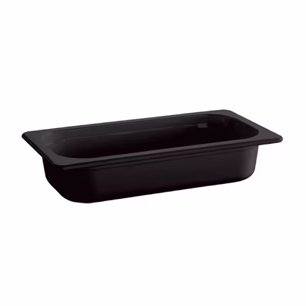 (6 pcs) Melamine Gastronorm Tray GN 1/3 - ECO - Black - 2.7L - Depth: 100mm