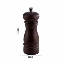 (6 komada) Mlin za so – VJEČNI – Drvo – Visina: 155 mm – Smeđa
