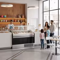 Ice Cream Display Freezer | LEVI - 1310mm - Static cooling - with LED lighting - for 7x 5 litres Napoli pans - Black