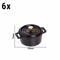 STAUB | LA COCOTTE - Cocotte Set - 6 komada - Lijevano željezo - Crna boja
