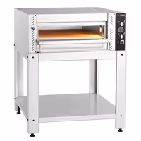 Electric Deck Pizza Oven - Single Deck - Refractory Stone Deck - 6 x Ø 30cm (12") - Mechanical Controls - up to 450°C - incl. Base frame