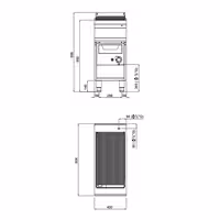 Vizes gázgrill - 12 kW - Szabadon álló kivitel