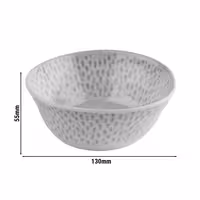 (6 adet) Kase - FOOTMARK - Melamin - 250ml - köşeli - 130x130mm - Derinlik:55mm - Beyaz/Gri