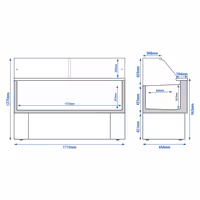 Ice Cream Display Freezer | EMMA - 1715mm - Ventilated cooling - with LED lighting - for 9 x 5 litres Napoli pans or 6 x 7 litres - Black - rear sliding doors