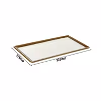 (6 pcs) GN 1/3 Gastronorm Tray - STONE ART - Melamine - 325x176mm - Height: 15mm - Brown/White